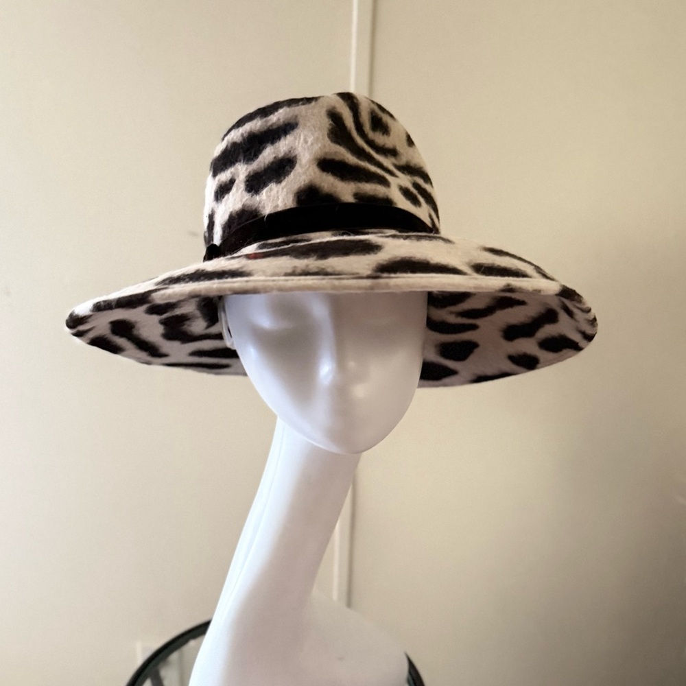 Leopard Print Wide Brim fedora